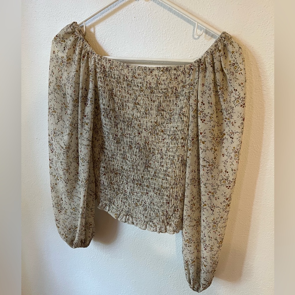 ALTARD STATE Fall Floral Puff Sleeve Top Size XS - Picture 4 of 8